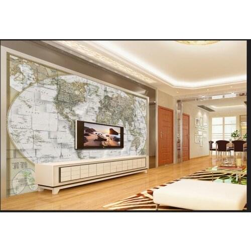 Customized photo wallpapers 3d wall murals wallpaper 3 d TV setting wall murals world map background wall paintings 3d room