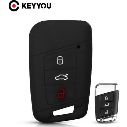 KEYYOU 3 Button Silicone Car Key Case For Volkswagen VWw Passat B8 New Magotan B5 Skoda A7 Variant Auto Key Remote Fob Cover