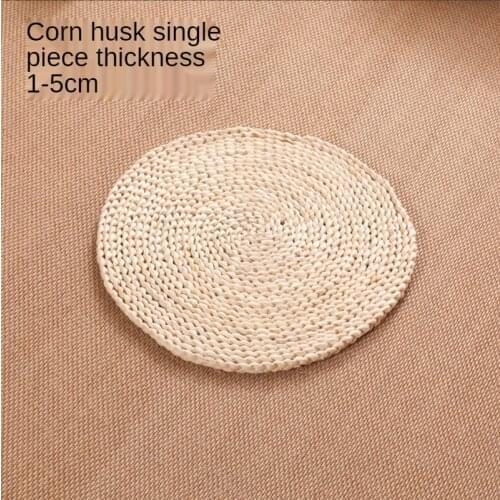 Corn-skin mat futon cushion tatami plus thick grass-made drift window floor round Corn husk single piece 1.5cm