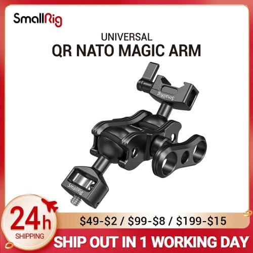 SmallRig friction articulating adjustable magic arm with Screw Ball head and NATO Clamp Ball head For Director Monitor Support