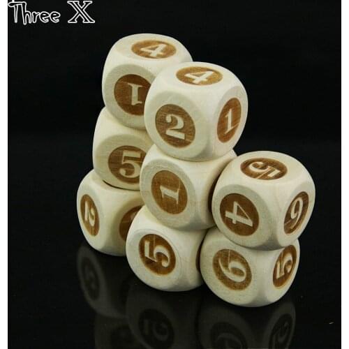 Polyhedral digital dice Wooden Dice Set D6 D12 Dices Standard Number for Role Playing Board Game Accessories