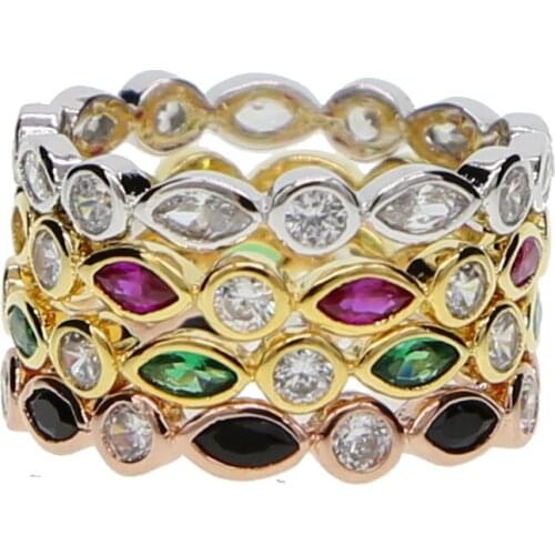 Fashion Jewelry with Cubic Zirconia Colorful Eternity Band Rings For Women Ring Fashion Newest Jewelry