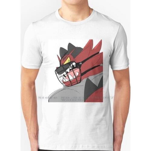 Incineroar T Shirt 100% Pure Cotton Anthro Claws Black Fur Fangs Incineroar Muscular Anthro Muscular Male Video Games Smash
