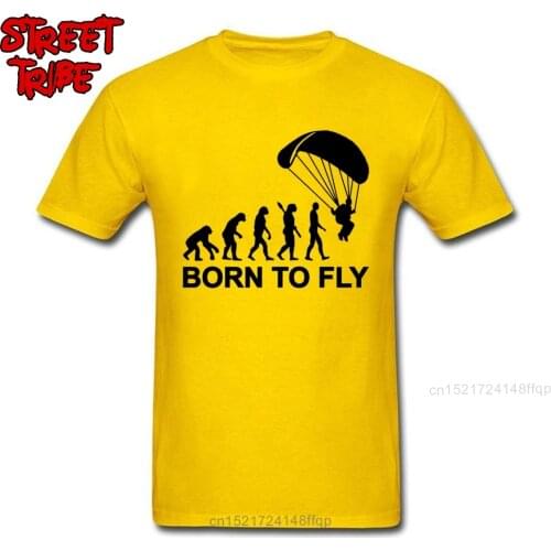 Crazy Men T-shirt Born To Fly Mens Tshirt Summer Yellow T Shirts Hip Hop Clothing Oversized O Neck Adult Tops & Tees Popular