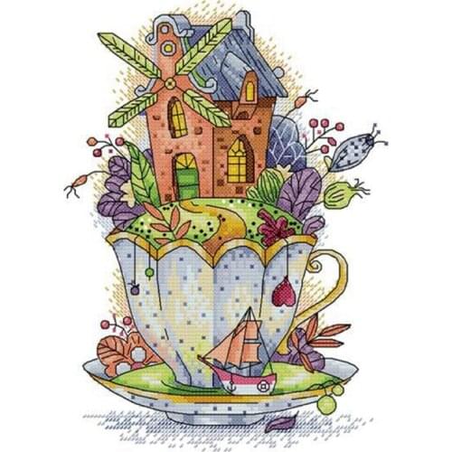 Cross Stitch Kits Stamped for Adults Beginner Kids 11CT DIY Embroidery Needlework Kit - Fantasy 27X39cm