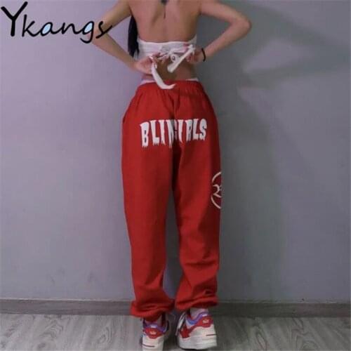 Oversize Joggers Women Harajuku Elastic High Waist Pants Baggy Cargo Streetwear Pockets Sweatpants Korean Harem Trousers Women