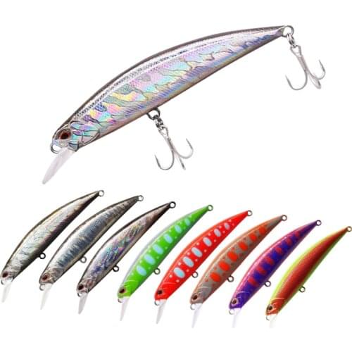 OIMG Sinking Minnow Fishing Lures 68mm-110mm 6g-15.5g Artificial Bait 3D Eyes Wobbler Tackle For Pike Bass Carp Swimbait
