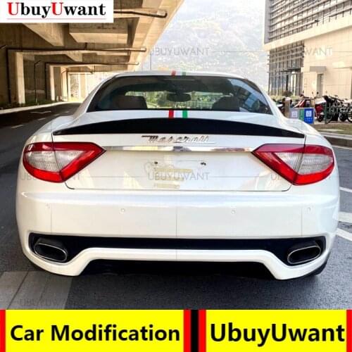 UBUYUWANT Carbon Fiber Car-styling Sporty Rear Trunk Wing Spoiler For 2007-2017 Maserati GranTurismo GT and GTS 2Door Flat Trunk