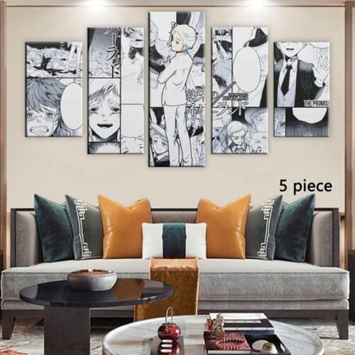 Posters Prints The Promised Neverland Painting 5 Pieces Poster Classical Wall Art Elegant Canvas Pictures Living Room Home Decor