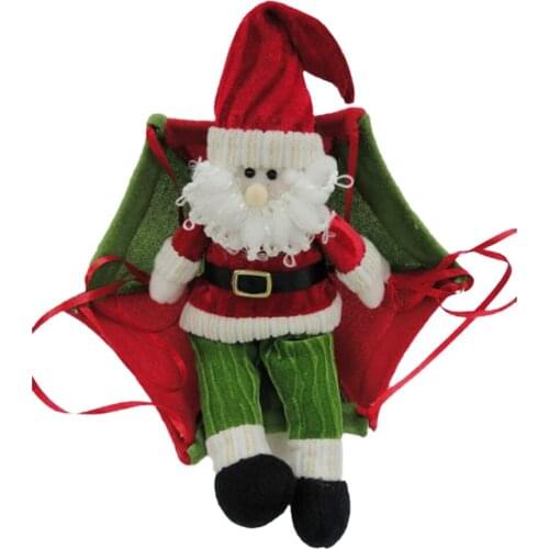 Christmas Decoration Pendant Non-woven Lovely Santa Claus Coming With Parachute Vintage -Christmas Ornament Decor Gifts