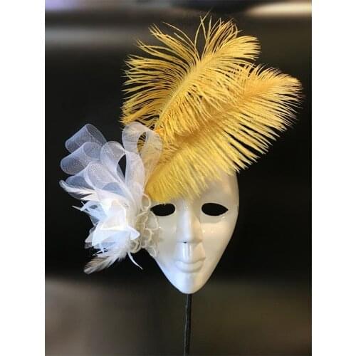 Handmade Unique Sexy Lady Black White Feather Flower Masks For Masquerade Party Dance Costume Halloween Face Mask Decor