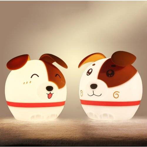 Modern Silica Gel LED Night Light Cute Animal Mini Table Lamps Bedroom kids Childrens Room Light USB Power Touch Sensor Dimming