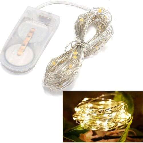 LED Starry String battery Lights Fairy LED Transparent Copper Wire for Party Wedding home decor birthday