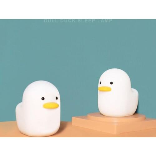Cute Animal Duck LED Night Lamp Nordic Cute Lovely Cartoon Night Light Silicone Soft Touch Sensor Baby Kid Home Decor Fixture