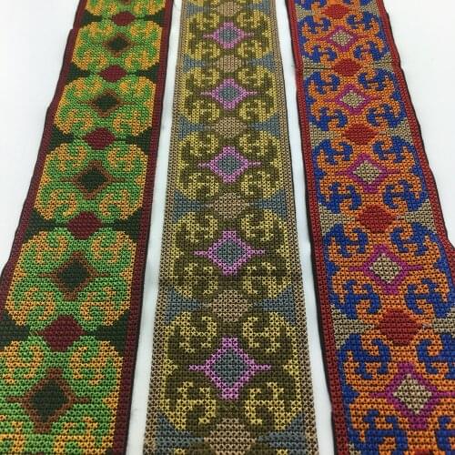 Miao cross stitch embroidery fabric lace sewing trim ribbon tape webbing boho tribal ethnic gypsy cloth bag jean native deco DIY