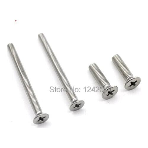 50pcs Metric M4*8mm 304 Stainless Steel Cross Recessed Phillips Flat Head Screws