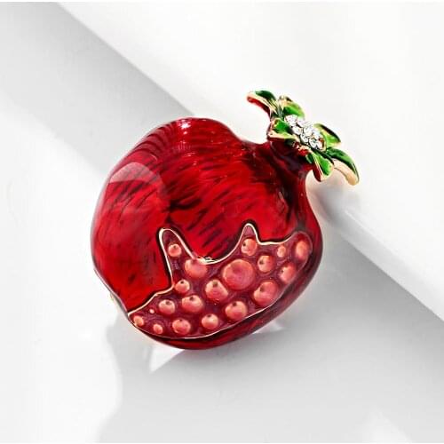Fashion Enamel Animal Plant Fruit Brooch Pomegranate Umbrella Pearl Rhinestone Painting Oil Women Kids Badge Brooch Jewelry