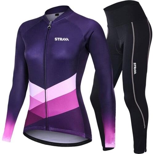 2021 women age season quick-drying mountain bike STRAVA long sleeve cycling suits cycling pants spring racing road bike riding