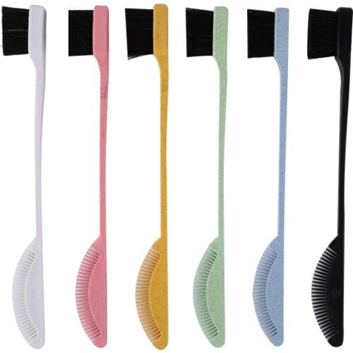 1PC Multicolor Double Sided Edge Control Hair Comb Hairdressing Beauty Tools Hair Styling Eyebrow Combing Hair Brush