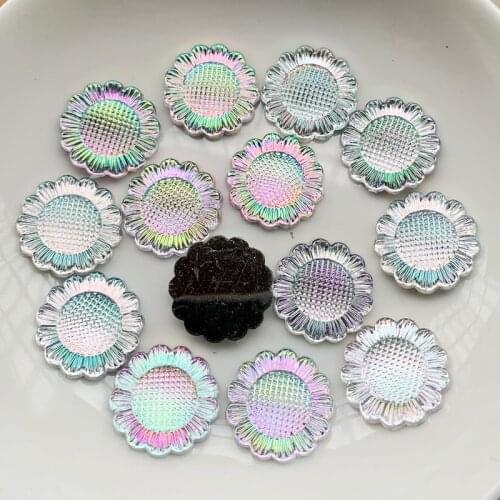 16mm Sunflower White/Pink AB Aacrylic rhinestone Diamond DIY Accessories Decal Crystal 20pcs/lot