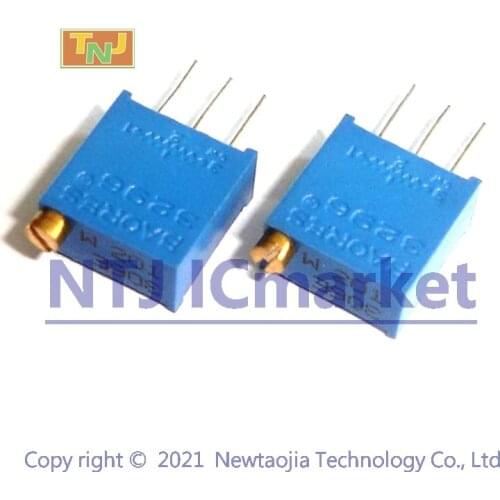 20 PCS 3296W Series Adjustable Potentiometer Top Regulation Multiturn Trimmer : 201 200R, 202 2K, 203 20K, 204 200K,205 2M, Ohm