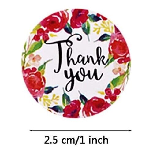 500pcs 4 Or 8 Designs Floral Thank You Stickers Handmade Scrapbooking Seal Label H58C