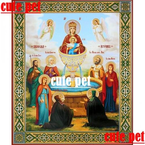 Russian Icon Diy diamond painting Religion Icon of St full Square round drill cross stitch Diamond Embroidery mosaic home decor