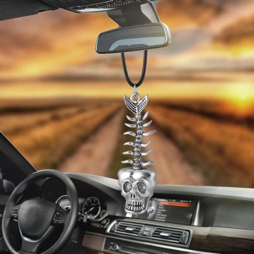 Bemost Car pendant Skull Head Fish skeleton Hanging Ornaments Automobiles Rearview Mirror Suspension Decoration Auto Gifts