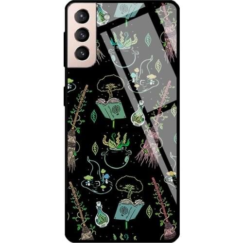 Forest Witch Magical Herbs Occult Tempered Glass Phone Case For Samsung Galaxy S20 FE S21 Ultra Note20 S8 S9 10 Plus Note10