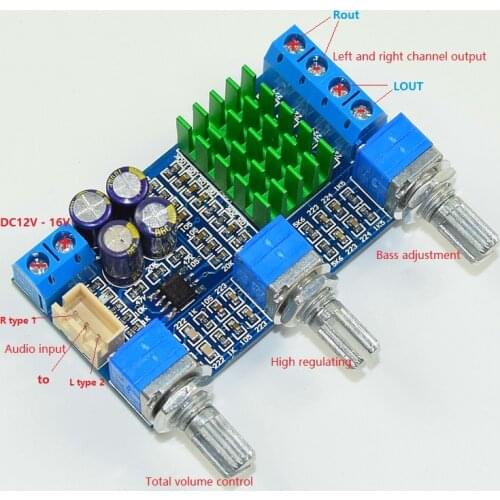 DC12~16V TPA3116 30W+30W Dual Channel High Power Digital Amplifier Board with Tone Amplifier Board With NE5532 Op amp