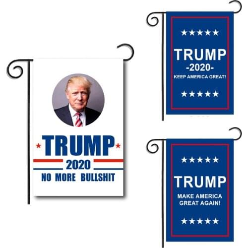 2020 KEEP AMERICA GREAT/NO MORE BULLSHIT Double Sided Flag Garden Supporting Outdoor Yard Flag Decoration