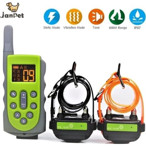 JanPet Electric Training Collars Pet Dog Training Collar Rechargeable Waterproof LCD 600M Remote Anti Bark For 1 or 2 or 3 Dogs