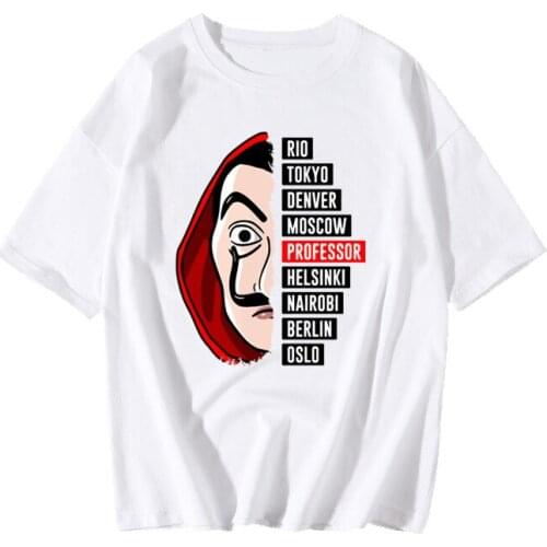 4XL Tshirts Men Short Sleeve House of Paper T Shirt Men Funny Design La Casa De Papel T Shirt Money Heist Tees Tv Series T-shirt