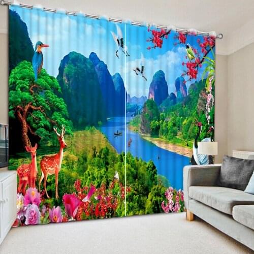 HD landscape 3D curtains living room bedroom window curtain kitchen door curtains