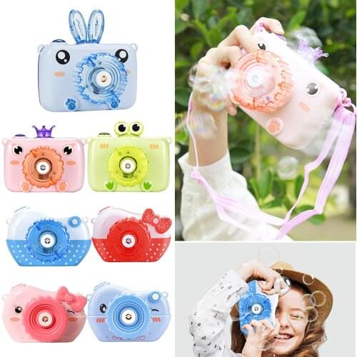 Camera Bubble Making Machine Automatic Electronic Music Light Soap Bubble Water Bubble Blowing Machine Outdoor Children Toy