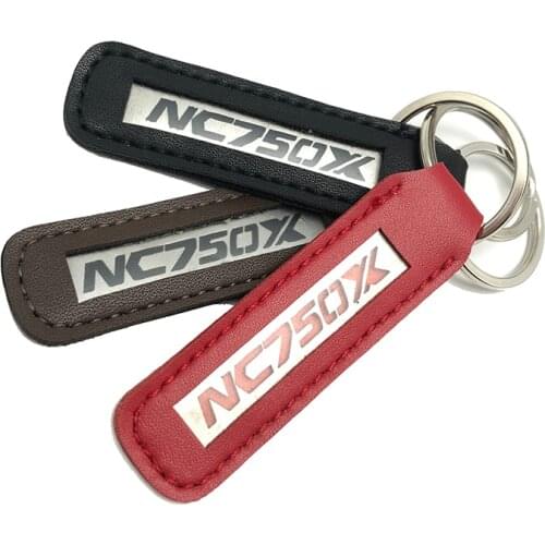 For HONDA NC750X NC 750X NC750 X Leather Keychain Fashion Metal Keychain Leather Motorcycle Key Chain Key Ring Keyring Gift