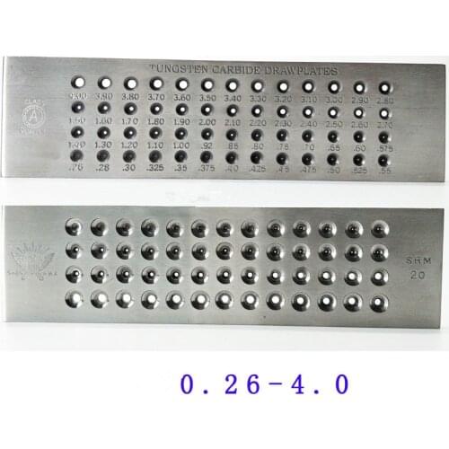 52 Hole Tungsten carbide draw plate ROUND 0.26 to 4.1mm NEW