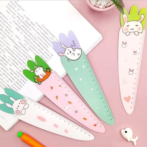 Cute Bookmark Ruler 15cm Magnetic Soft Ruler Multifunction DIY Drawing Tools flower Rulers Double-duty School Office Supplies