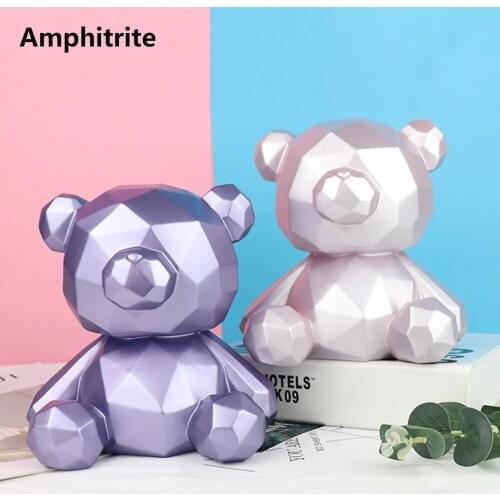 Cartoons Animated Grizzly Piggy Coin Bank Money Boxes Decorating Home Savings Cash Box Vinyl Money Children Birthday Toys Statue