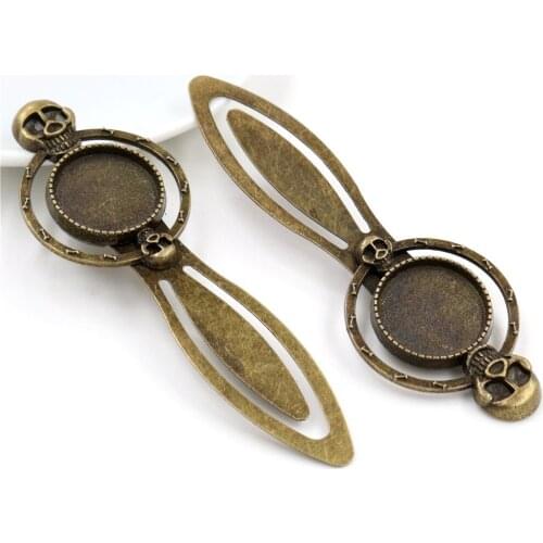 New Fashion 2pcs 18mm Inner Size Antique Bronze Vintage Style Handmade Bookmark Cabochon Base Cameo Setting