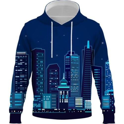 2021 New Night view Oversized Hoodie 4XL Men Women Fashion Spring Autumn Pullovers Sweatshirts Sweat Homme Hoodies 3D Tracksuit