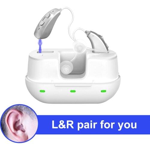 2021New Pair Rechargable Hearing Aids High Power Invisible Hearing Loss Digital Sound Amplifier Adjustable Tone For Elderly Deaf