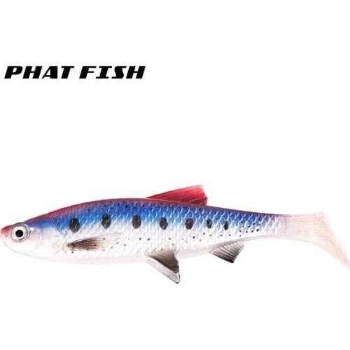 PHAT FISH 2Pcs Vivid Swimming Action 15cm 36.5g Paddle Tail Fishing Lures T-Shape Finish Soft Plastic Fish Bait
