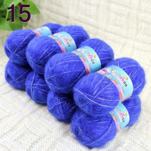 Sale 8SkeinX50gr Luxury Fluffy Soft NEW MOHAIR Shawls Hand Knit Crochet Yarn Blue 822-15-8