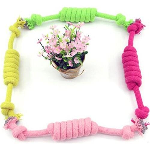 Random Color Pet Dog Puppy Cotton Chew Knot Toy Durable Braided Bone Rope 26CM Candy Color Pets Supplies