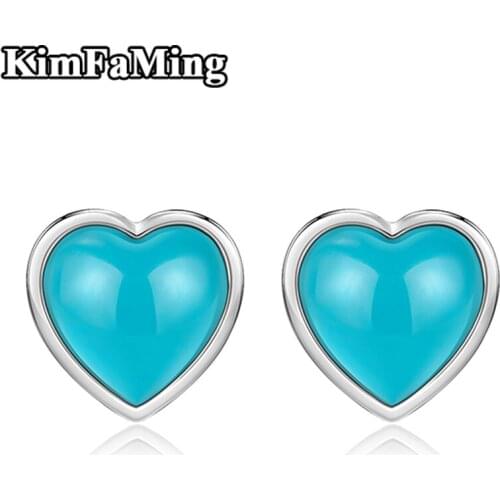 Romantic and Sweet Heart Shape Gemstone Fine Earrings for Women Delicated Genuine 925 Silver Jewelry Birthday Gift OPE039