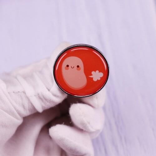 Pink Happy Jelly Bean Pin Cartoon Cute flower Brooch Badge Fashion Jewelry Decor