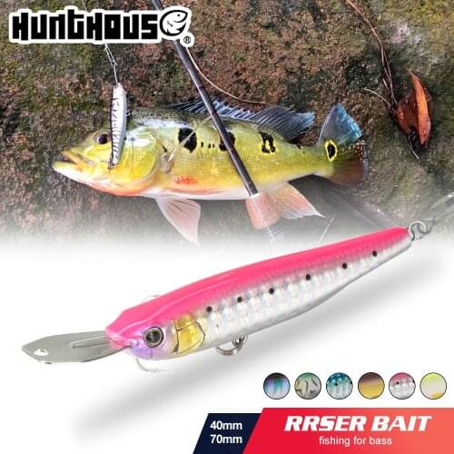 Hunthouse riser bait minnow pencil fishing lure 40mm 5.6g/70mm 8.2g sinking silent metal lip stick fishing hard for bass trout