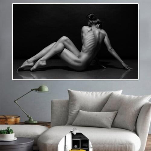 Modern Black Figure Poster and Prints Wall Art Canvas Painting Sexy Body Soul Nude Women Pictures for Living Room Home Decora