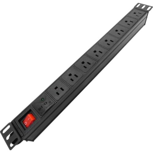 19 inch PDU Cabinet Power Strip US SOCKET Lightning protection aluminium alloy 8AC SOCKET